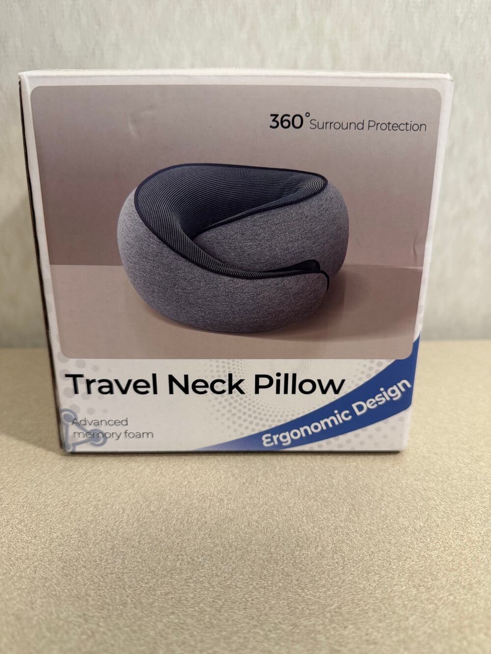 Travel Neck Pillow Memory Foam 360 Surround Support Ergonomic with Carry Bag